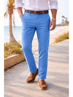 New Zealand Men’s Casual Pants Blue Size 34x32 Straight Leg Flat Front Preppy